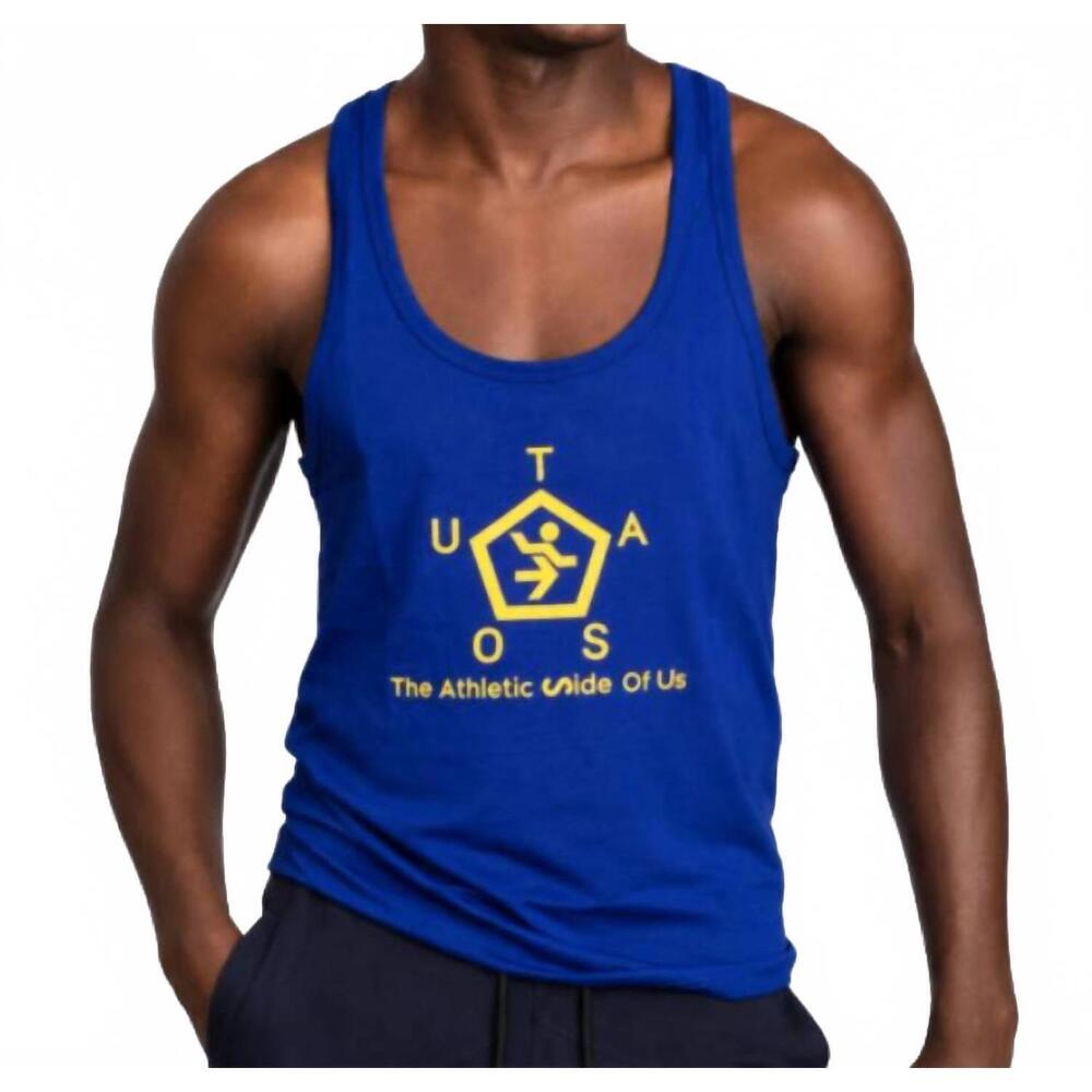 NEW THE ATHLETIC SIDE OF US logo printed tank top – organic cotton unisex in roy